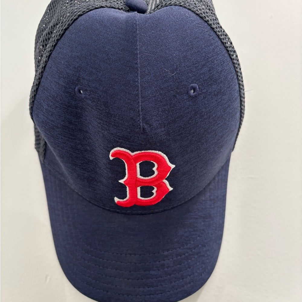 Under Armour Boston Red Sox Blue Mesh Cap with Red Logo